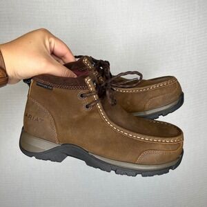 Ariat Edge Lite Composite Toe Leather Ankle Boots Women's Brown 5.5‎ Work Shoes